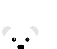 Illustration of polar bear peeking its head out from the bottom of frame